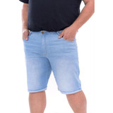Bermuda Masculina Jeans Claro Plus Size Barra Dobrada Kalles