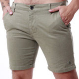 Bermuda Sarja Slim Shorts Chino Elastano