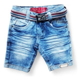 Bermuda Short Jeans Bebê Infantil E Juvenil - Com Cinto!!