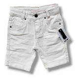 Bermuda Short Jeans Colorido Bebê Menino Creme 1 Á 12 Meses