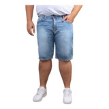 Bermuda Short Jeans Masculino Plus Size Lisas Slim