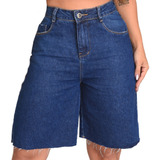 Bermuda Short Jort Jeans Escuro 100%