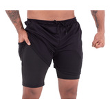 Bermuda Shorts Com Forro Compressão Térmico