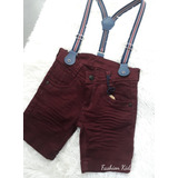 Bermuda Shorts Jeans Infantil Colorido Com