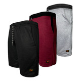 Bermudas De Moletom Moleton Kit Com 3 Bermudas De Fabrica