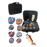 Beyblade Maleta Kit Com 8 Beyblade + Lançador Dupla Rotação