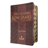 Bíblia De Estudo King James 1611 Atualizada Texto Colorido Capa Luxo Caramelo Com Índice Letras Grandes