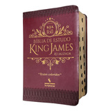 Bíblia De Estudo King James 1611 Atualizada Texto Colorido Capa Luxo Vinho Com Índice Letras Grandes