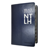 Bíblia De Estudo Ntlh Sbb Tamanho Médio Com Índice Capa Luxo Azul