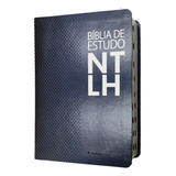 Bíblia De Estudo Ntlh Tamanho Grande Capa Luxo Azul Marinho Com Índice