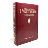 Bíblia De Estudo Pentecostal Média Luxo Harpa Vinho