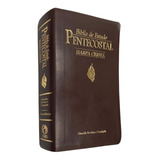 Biblia De Estudo Pentecostal Média Marrom Com Harpa Com Índice Luxo