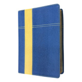 Biblia De Estudo Thompson Almeida Edição Contemporânea Capa Luxo Azul E Amarela