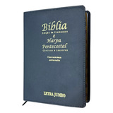 Bíblia Sagrada Almeida Corrigida Letra Jumbo Harpa Avivada E Corinhos Com Palavras De Jesus Em Vermelho E Índice Lateral Capa Luxo Preta