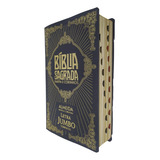 Bíblia Sagrada Arc Jumbo Compacta Harpa Corinhos Coverbook Preta