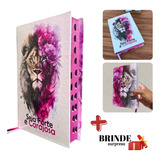 Biblia Sagrada Capa Dura Fé Flores Colorido Letra Média Jovem Harpa Ferreira Almeida Indice Lateral Feminina Jovem Palavras De Jesus Vermelho Evangelica Promessas Luxo Aba Seja Forte E Corajosa Fé