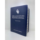 Biblia Sagrada De Estudo Pentecostal Azul Grande Com Índice E Capa Plástica Edição Global