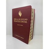 Biblia Sagrada De Estudo Pentecostal Vinho Grande Com Índice E Capa Plástica Edição Global Com Box