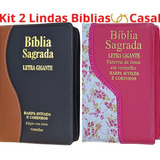 Bíblia Sagrada Do Casal Com Harpa E Corinhos - Kit 2 Bíblias