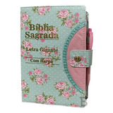 Bíblia Sagrada Feminina Letra Gigante Botão
