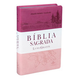 Bíblia Sagrada Letra Gigante - Capa Couro Sintético Triotone Pink: Almeida Revista E Atualizada (ara), De Sociedade Bíblica Do Brasil. Editorial Sociedade Bíblica Do Brasil, Tapa Dura En Português, 20