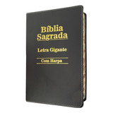 Bíblia Sagrada Letra Gigante Com Harpa Preta João Ferreira De Almeida Editora Cpp