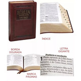 Bíblia Sagrada Letra Gigante Com Índice - Capa Couro Sintético Marrom Nobre: Almeida Revista E Atualizada (ara), De Sociedade Bíblica Do Brasil. Editorial Sociedade Bíblica Do Brasil, Tapa Dura En Por