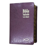 Bíblia Sagrada Revista E Corrigida Letra Gigante Com Palavras De Jesus Em Vermelho Dicionário E Concordância Capa Vinho Com Índice Lateral