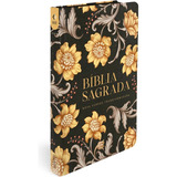 Bíblia Sagrada Slim | Nvt | Letra Maior | Capa Flexível | Flores Douradas