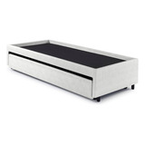 Bicama Box Para Dois Colchões Solteiro Courino Branco Cj