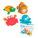 Bichinhos Para Banho Buba Oceano - Silicone 4 Unidades