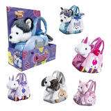 Bicho Ursinho De Pelúcia Bolsa Cutie Handbags - Multikids Cor Husky Azul