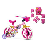 Bicicleta Aro 12 Infantil Nathor Princesas + Kit Proteção