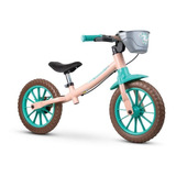 Bicicleta Aro 12 Sem Pedal Balance Bike Love - Nathor Cor Rosa/verde