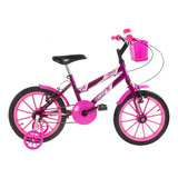 Bicicleta Aro 16 Ultra Bikes Kids Feminina Infantil Cor Lilás/rosa