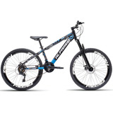 Bicicleta Aro 26 Alfameq Atake 21 Marchas Freio A Disco Cor Preta/verde Tamanho Do Quadro 13