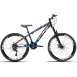 Bicicleta Aro 26 Alfameq Atake 21 Marchas Freio A Disco Cor Preto/azul Tamanho Do Quadro 13