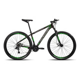 Bicicleta Aro 29 Alfameq Makan Freio Disco 21v Shimano Bike Cor Preto/verde Tamanho Do Quadro 19