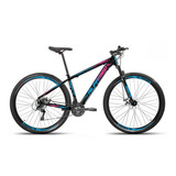 Bicicleta Aro 29 Alfameq Stroll Alumínio 24v Shimano Disco Cor Preto/azul/rosa Tamanho Do Quadro 17