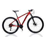 Bicicleta Aro 29 Deeper Alumínio 24v Vermelho 15 Freio Hidráulico Óleo Mineral Suspensão Dianteira E Cambio Dianteiro Shimano 