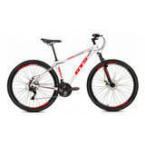 Bicicleta Aro 29 Gts Feel Aluminio 24 Marchas Freio A Disco Cor Branco/vermelho Tamanho Do Quadro 17