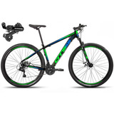 Bicicleta Aro 29 Gts Prom5 Urban Freio A Disco 21 Marchas Tamanho Do Quadro 21 Cor Preto/vede Com Azul