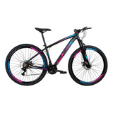 Bicicleta Aro 29 Ksw 24v - Cambios Index - Freio Hidraulico Cor Pink/azul Tamanho Do Quadro 17