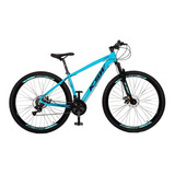 Bicicleta Aro 29 Ksw Alumínio 24 Vel Freio A Disco Mec Mtb Cor Azul Pantone Com Preto Tamanho Do Quadro 21