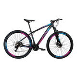 Bicicleta Aro 29 Ksw Xlt 2019 Alum Câmbios Shimano 21v Disco Cor Pink/azul Tamanho Do Quadro 15