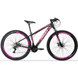 Bicicleta Aro 29 Rino Atacama 24v - Index - Freio Hidraulico Tamanho Do Quadro 17 Cor Rosa