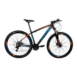 Bicicleta Aro 29 Rino Everest Color 24v Cambios Shimano Cor Laranja/azul Tamanho Do Quadro 17