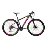 Bicicleta Aro 29 Rino Everest Color 24v Shimano C/ Trava Cor Verde+pink Tamanho Do Quadro 17