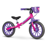 Bicicleta Balance Bike Infantil Feminina Aro 12 Rosa Nathor