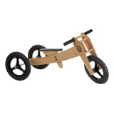 Bicicleta De Equilíbrio Infantil E Triciclo Woodbike Preta